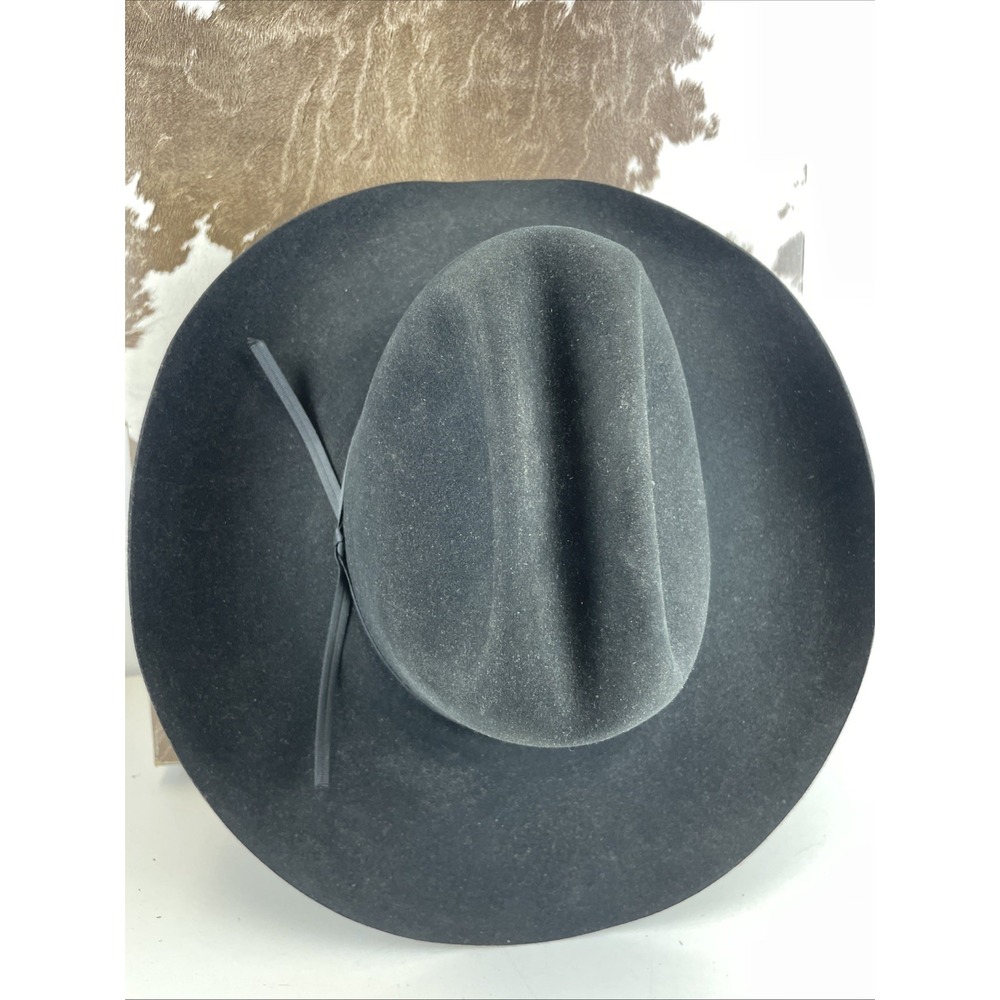 Vtg Resistol Cowboy Hat Size 7 Black Felt Western "self Conforming" Made In USA